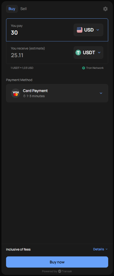 Transak, step 2